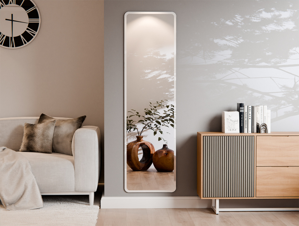 LUSTRO SREBRNE ARTUR RAMA ALUMINIUM WĄSKA CZARNA 120x40